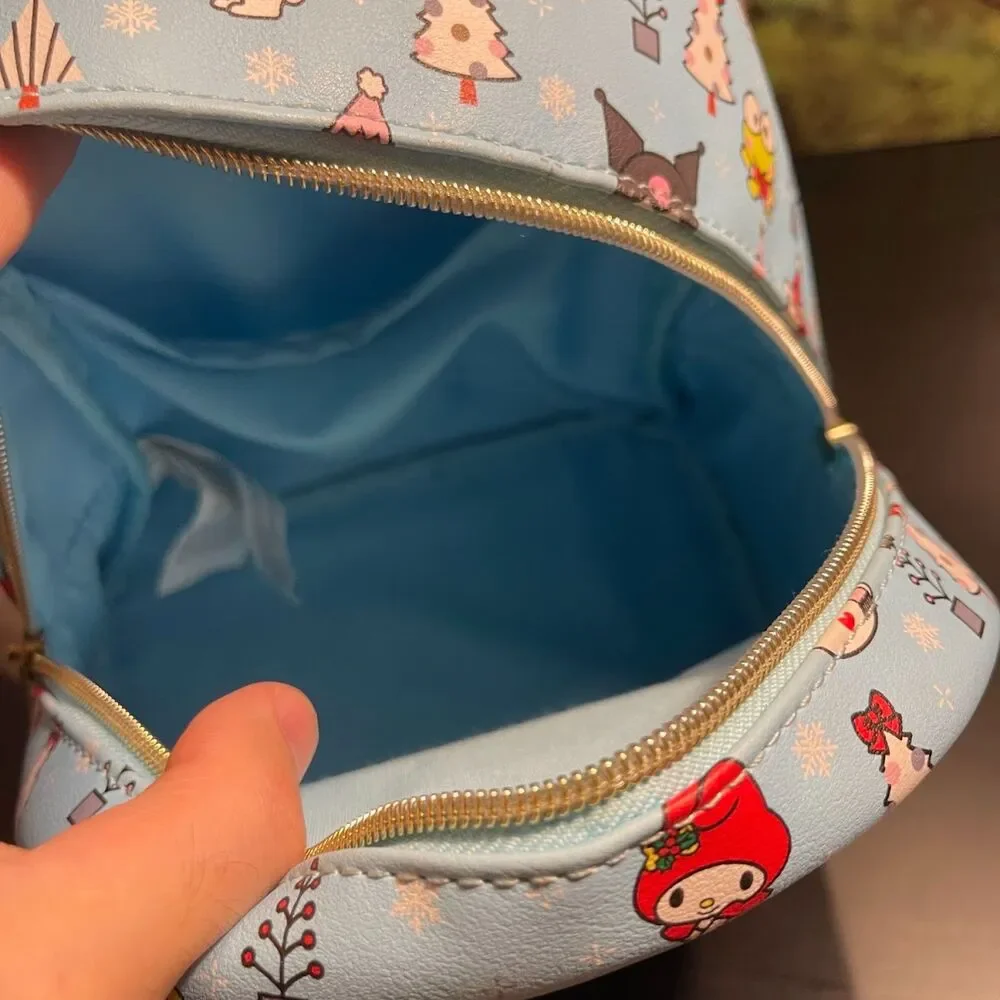 Loungefly Hello Kitty & Friends Holiday Mini Backpack Blue Christmas Snowman